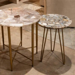 Calico 17" Side Table In Stone Agate With Iron Base -Famous Furniture Shop 9E246BB8 388E 4A49 9920 9BF774BA9CA5 1 201 a 06789.1715969961