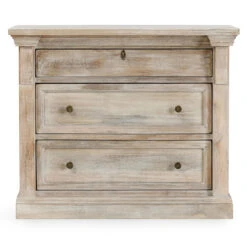 Adelaide 3-Drawer Mango Wood Nightstand Natural White Wash