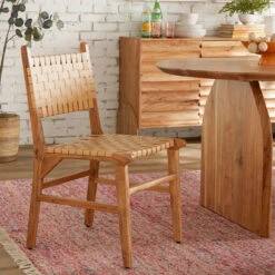 Catania Natural Acacia And Leather Dining Chair 18" -Famous Furniture Shop A06100B4 160C 4303 B787 C40055A0CA2D 1 201 a 28436.1716559249