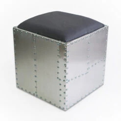 Aviator Aeromen Ottoman-Aluminum