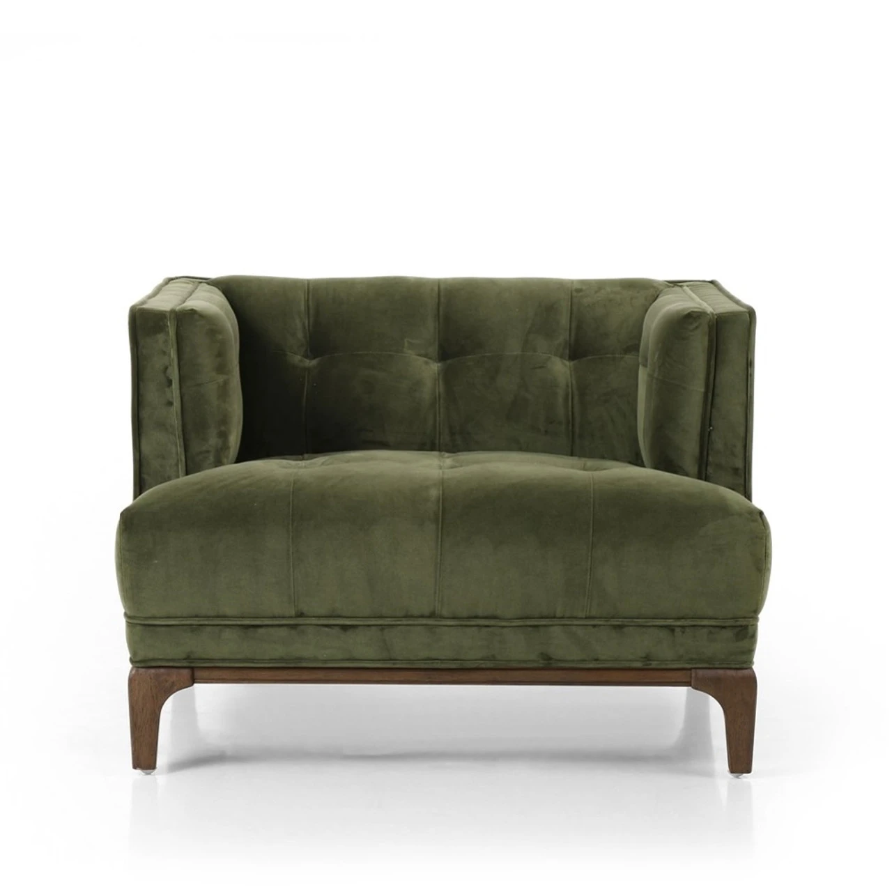 Dylan Mid-Century Modern Green Velvet Tufted Club Chair 5 Dylan Mid-Century Modern Green Velvet Tufted Club Chair - Image 3