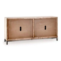 Lisbon 4-Door Reclaimed Wood And Travertine Sideboard 76" - Vintage White -Famous Furniture Shop BED7F1F6 1ECE 426D B5FD 3B24CDA42C73 1 201 a 19844.1692806945