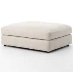 Bloor Contemporary Beige Upholstered Ottoman