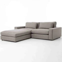 Bloor Contemporary Gray Upholstered Ottoman -Famous Furniture Shop Bloor Gray Contemporary 3 Piece Small Sectional Sofa 72253.1435815447