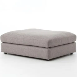 Bloor Contemporary Gray Upholstered Ottoman