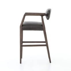 Tyler Mid-Century Modern Black Leather Bar Stool -Famous Furniture Shop CABT 74 SID 1 46428 76718.1520307030
