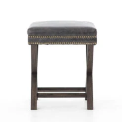French Modern X-Base Leather Stool Ottoman -Famous Furniture Shop CASH 67JK 68 SID 1 90964.1487864778