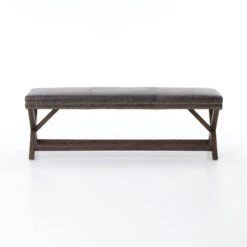 French Modern X-Base Leather Bench -Famous Furniture Shop CASH 74J 68 FRT 1 06721.1487871226