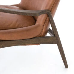 Braden Mid-Century Brandy Tan Leather Club Chair -Famous Furniture Shop CASH 83J 253 DET 4 88877.1554653447