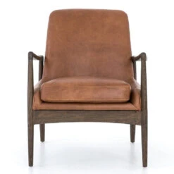 Braden Mid-Century Brandy Tan Leather Club Chair -Famous Furniture Shop CASH 83J 253 FRT 1 71013.1554653419