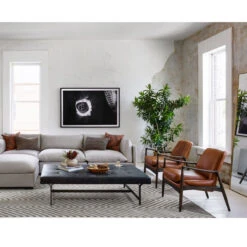 Braden Mid-Century Brandy Tan Leather Club Chair -Famous Furniture Shop CASH 83J 253 ROM 1 1 10713.1554653418