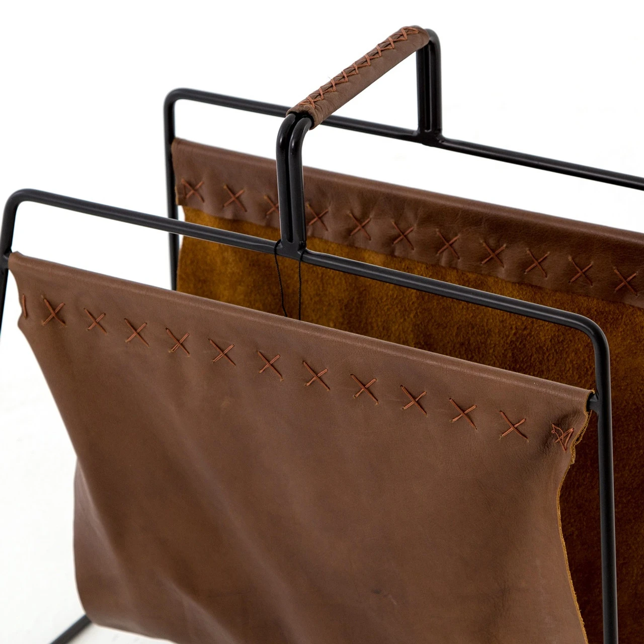 Aesop Brown Leather Magazine Rack 7 Aesop Brown Leather Magazine Rack - Image 5