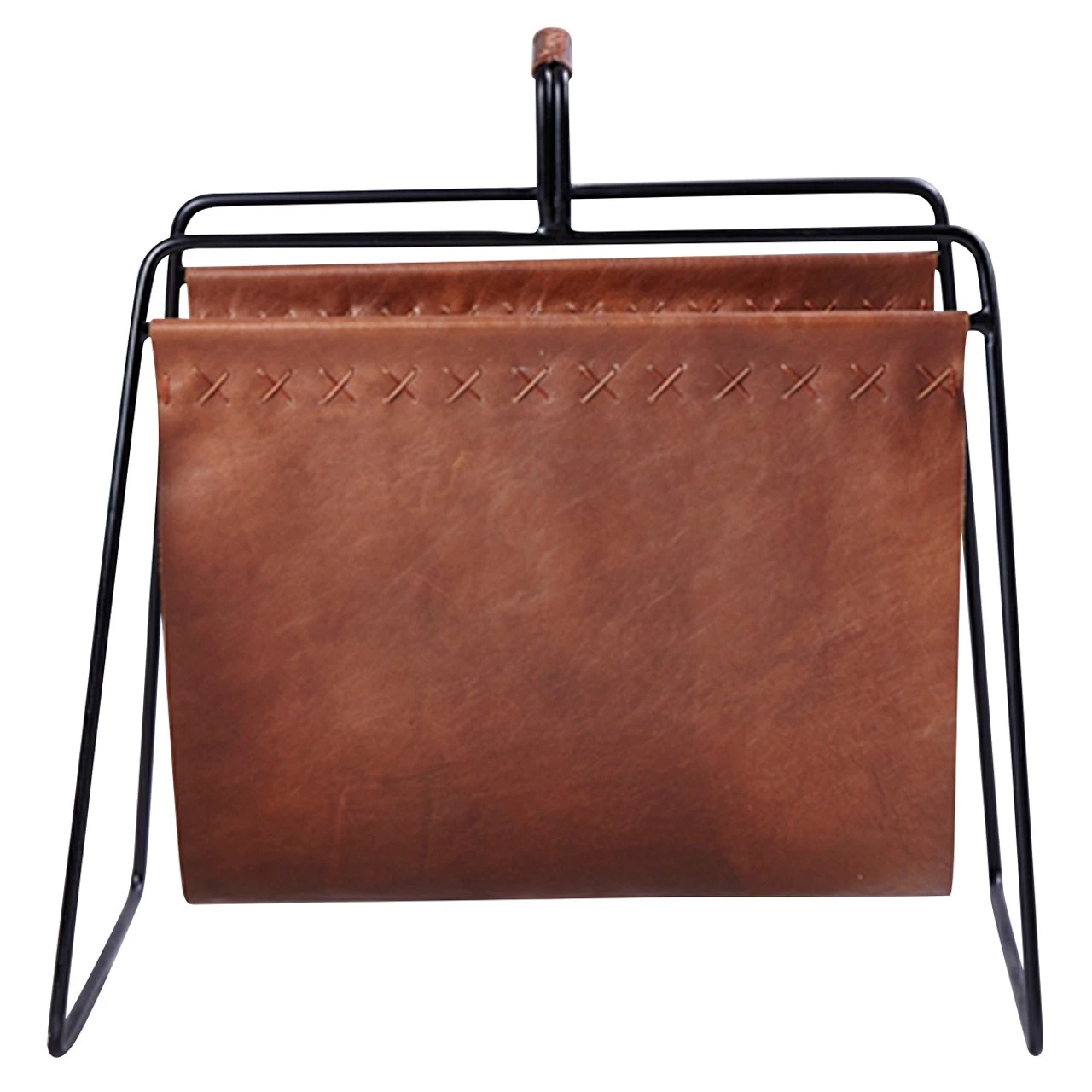 Aesop Brown Leather Magazine Rack 6 Aesop Brown Leather Magazine Rack - Image 4