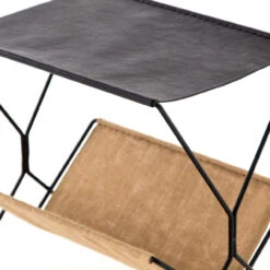 Monarch Black Leather + Hemp Magazine Rack -Famous Furniture Shop CBSH 014 033 DET 1 34365.1504233944