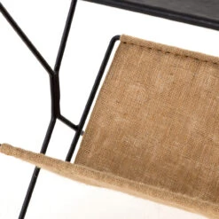 Monarch Black Leather + Hemp Magazine Rack -Famous Furniture Shop CBSH 014 033 DET 4 37181.1504233945
