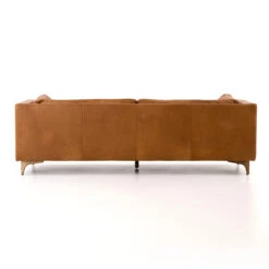 Beckwith Mid Century Modern Camel Leather Cushion Back Sofa 94" -Famous Furniture Shop CCAR 62 039 BCK 1 23887.1510787429