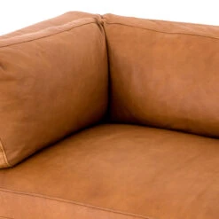 Beckwith Mid Century Modern Camel Leather Cushion Back Sofa 94" -Famous Furniture Shop CCAR 62 039 DET 6 55783.1500340216