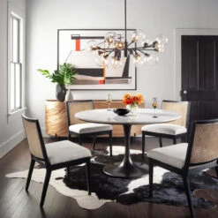 Pellman Clear Glass Globe Chandelier - Flat Black -Famous Furniture Shop CCAR 66B 3 85756.1618520330