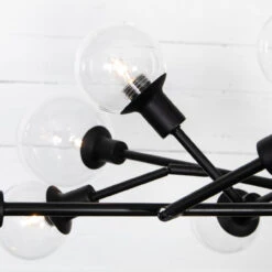 Pellman Clear Glass Globe Chandelier - Flat Black -Famous Furniture Shop CCAR 66B 7 26189.1618520342