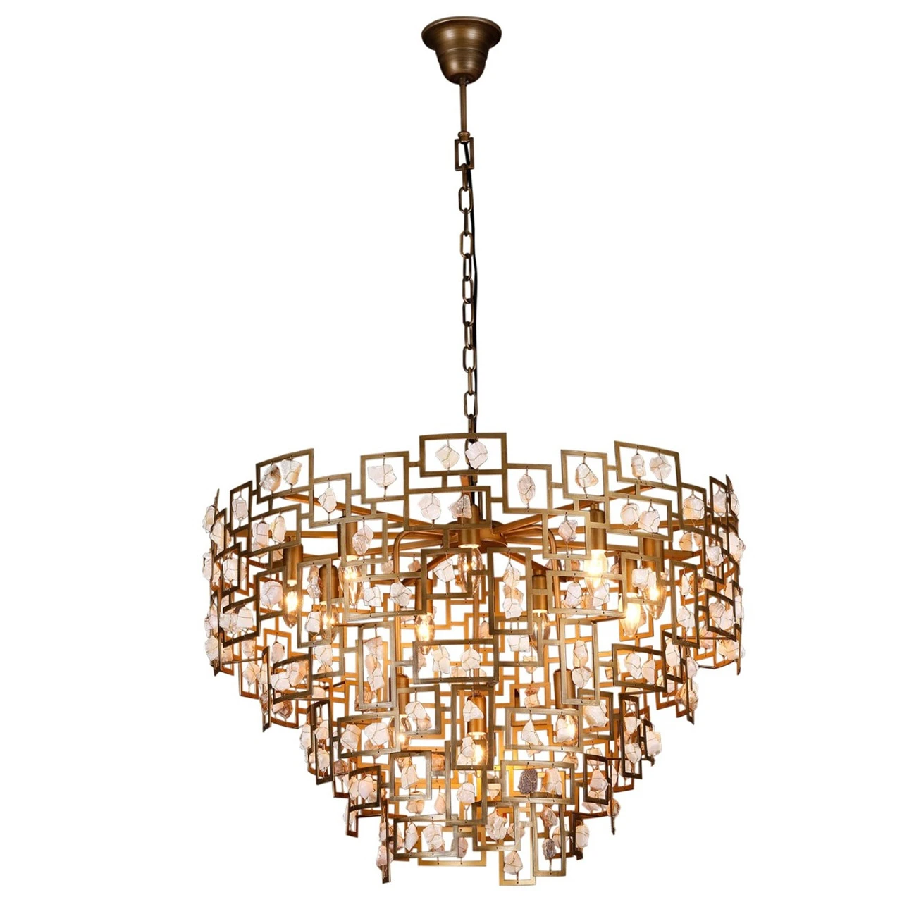 Beatrice Brass Pendant With Stones 33" 5 Beatrice Brass Pendant With Stones 33" - Image 3