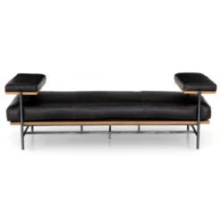 Kennon Mid-Century Modern Black Leather Daybed Chaise -Famous Furniture Shop CGRY 0371708 679 FRT 1 23852.1565809368