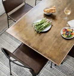 Industrial Spider Leg Brass Clad Top Dining Table 94" -Famous Furniture Shop CIMP 105 ROM 1 94207.1547000706