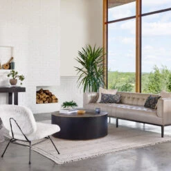 Perry Reclaimed Oak Round Drum Coffee Table 40" -Famous Furniture Shop CIMP 126 ROM 1 62797.1631332001