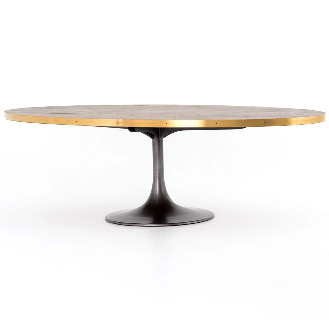 Evans Industrial Tulip Oak Wood Top Oval Dining Table 98" 6 Evans Industrial Tulip Oak Wood Top Oval Dining Table 98" - Image 4