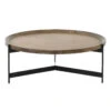 Nathaniel Brass And Oak Round Tray Coffee Table 40" -Famous Furniture Shop CIMP 173 PRM 1 00496.1513803907