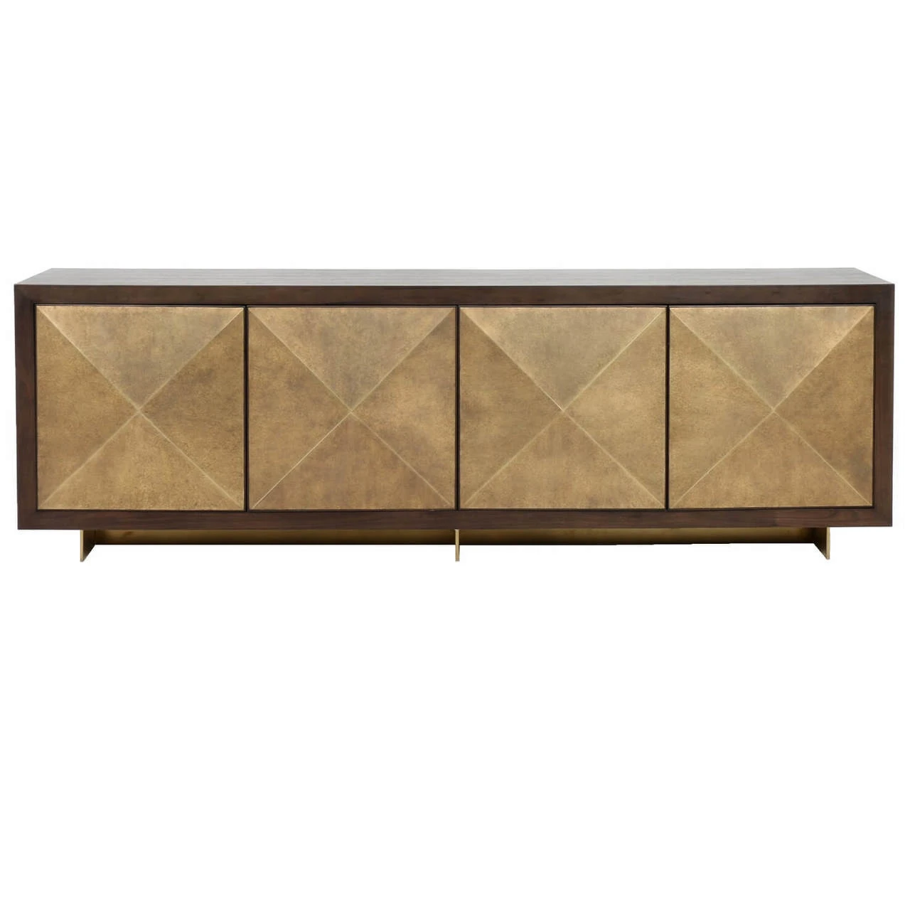 Enzo Brass Covered 4 Door Sideboard 90" 4 Enzo Brass Covered 4 Door Sideboard 90" - Image 2