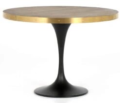 Evans Industrial Oak Wood Tulip Round Bistro Table 42"