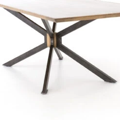 Industrial Spider Leg Brass Clad Top Dining Table 94" -Famous Furniture Shop CIMP 251 DET 1 42514.1547000697
