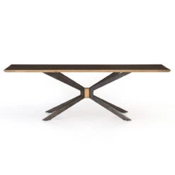 Industrial Spider Leg Brass Clad Top Dining Table 94" -Famous Furniture Shop CIMP 251 FRT 2 17699.1547000710