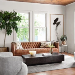 Masera Oak Wood + Bluestone Rectangular Coffee Table 60" -Famous Furniture Shop CIMP 299 ROM 1 06389.1583941121