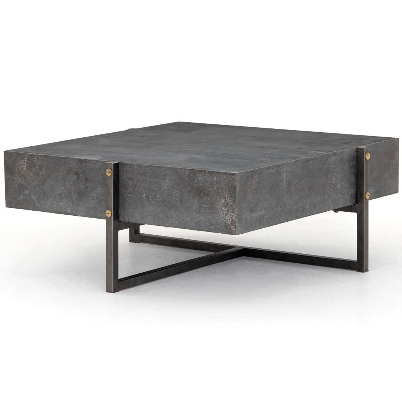Masera Iron Leg + Bluestone Square Coffee Table 33" 3 Masera Iron Leg + Bluestone Square Coffee Table 33"