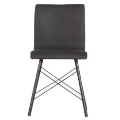 Diaw Black Leather Iron Dining Side Chair -Famous Furniture Shop CIRD 129E1 242 FRT 1 98393.1516744908