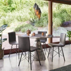 Diaw Black Leather Iron Dining Side Chair -Famous Furniture Shop CIRD 129E1 242 ROM 1 05827.1516744904