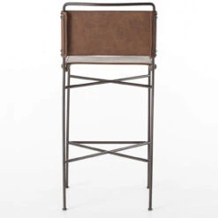 Oxford Distressed Brown Leather Steel Tube Bar Stool -Famous Furniture Shop CIRD 154 926 BCK 1 37848.1514406319