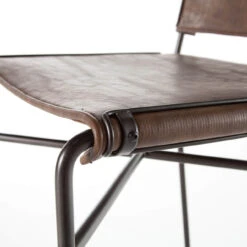 Oxford Distressed Brown Leather Steel Tube Bar Stool -Famous Furniture Shop CIRD 154 926 DET 3 96395.1514406321