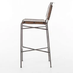 Oxford Distressed Brown Leather Steel Tube Bar Stool -Famous Furniture Shop CIRD 154 926 SID 1 38143.1514406301