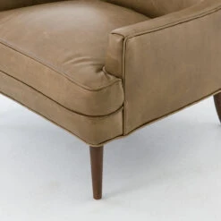 Danya Mid-Century Modern Taupe Leather Accent Chair -Famous Furniture Shop CKEN 103Y 08 DET 5 96473.1520362308