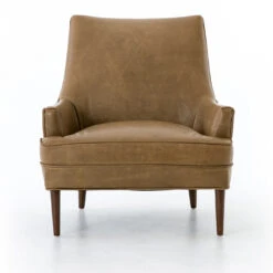 Danya Mid-Century Modern Taupe Leather Accent Chair -Famous Furniture Shop CKEN 103Y 08 FRT 1 92264.1520362308