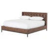 Newhall Box-Tufted Shelter Leather Platform Bed - Queen -Famous Furniture Shop CKEN 114A8Q 089 PRM 1 1 09879.1528413961