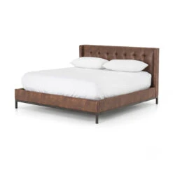 Newhall Box-Tufted Shelter Leather Platform Bed - Queen -Famous Furniture Shop CKEN 114A8Q 089 PRM 1 50819.1528413954