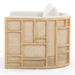 June Cream Linen Cane Back Lounge Chair - Oak -Famous Furniture Shop CKEN 34091 859P SID 1 78038.1571956639