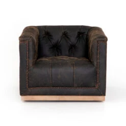Maxx Distressed Black Leather Swivel Club Chair -Famous Furniture Shop CKEN F4Z 928 FRT 1 1 26509.1671048456