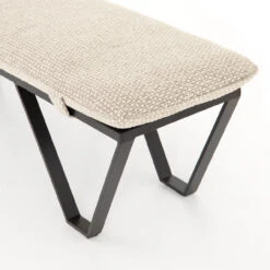 Darrow Oatmeal Fabric Bench With Metal Legs -Famous Furniture Shop CKEN J9A8 492 DET 3 61318.1554999225