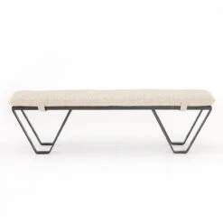 Darrow Oatmeal Fabric Bench With Metal Legs -Famous Furniture Shop CKEN J9A8 492 FRT 1 16983.1554999236