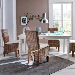 Mai Coastal Wicker Dining Chair With Cushion -Famous Furniture Shop CR14 T777 2 07533.1539905711