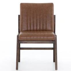 Alice Channel Tufted Chestnut Leather Dining Chair -Famous Furniture Shop CTOW 00101 672 FRT 1 38504.1582943997